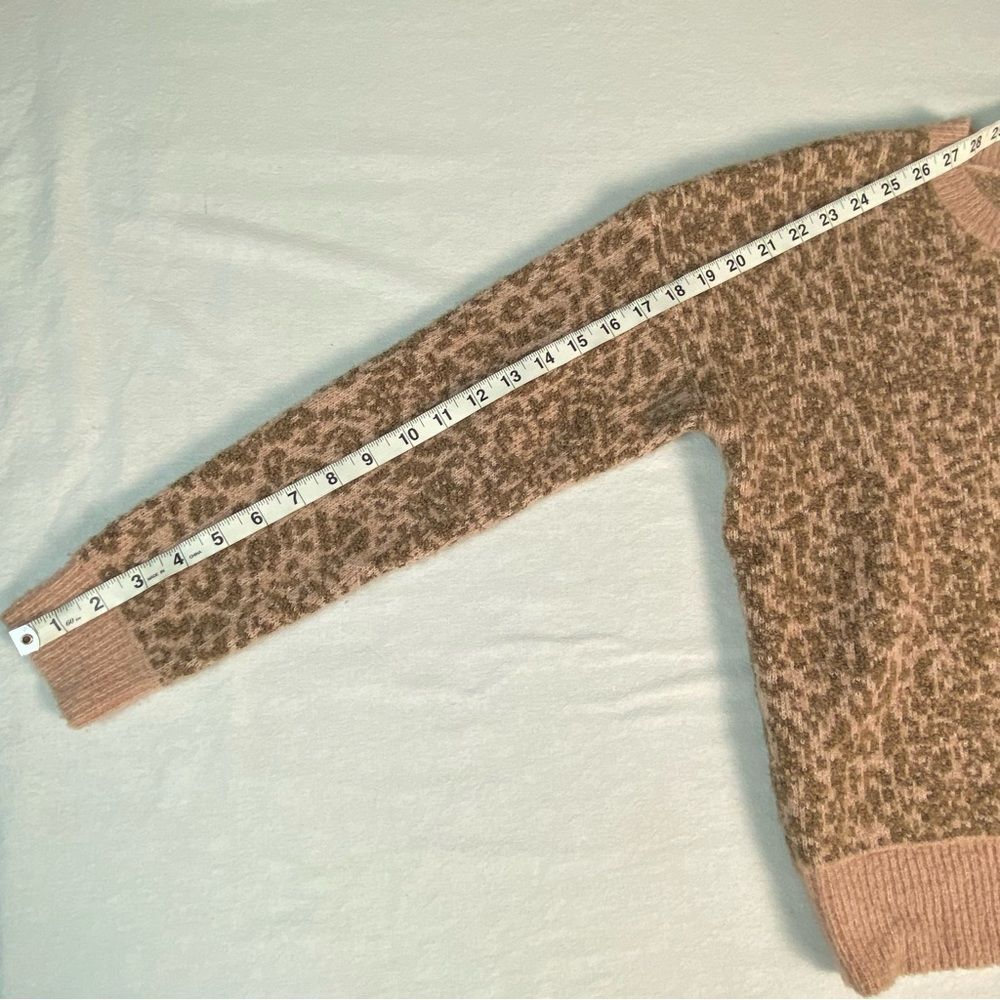 Madewell Shrunken Pullover Sweater in Leopard Pink Size S - Picture 8 of 10